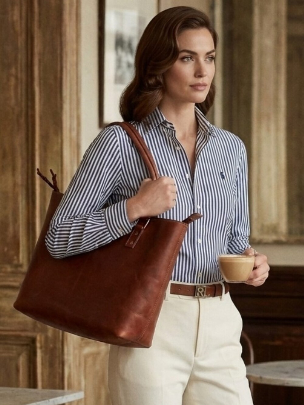 BEAUTIFUL HANDMADE THICK LEATHER TOTE